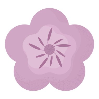 beyaz yerine mor çiçek çizimi