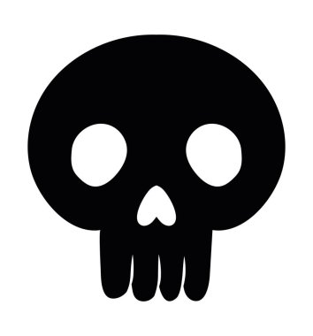 Beyaz üzerine siyah cadılar bayramı kafatası