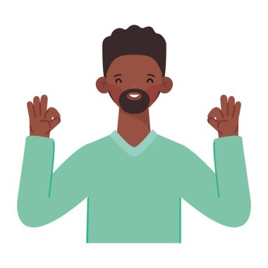 Mutlu adam illüstrasyonu beyaz yerine