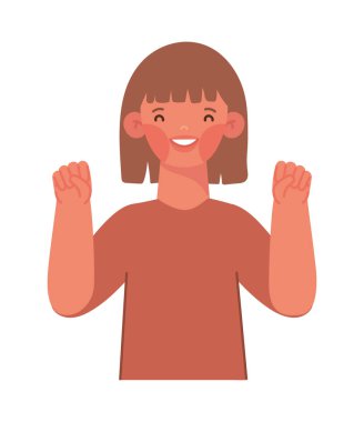 Mutlu kız vektörü beyaz üzerinde