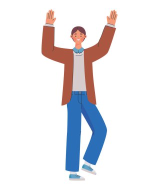 Mutlu adam tasarımı beyazın üstünde