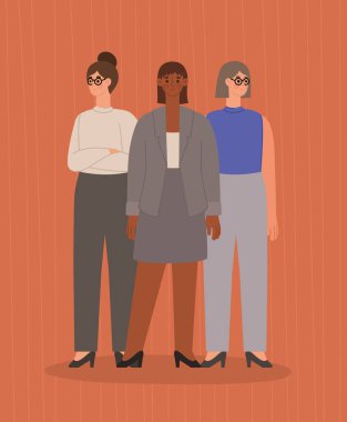 Bir grup mutlu iş kadını karteli