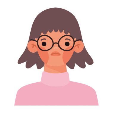 Üzgün kız illüstrasyonu beyaz üzerine