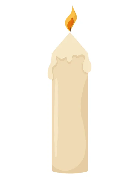 Weiße Kerze Design Ikone Isoliert — Stockvektor
