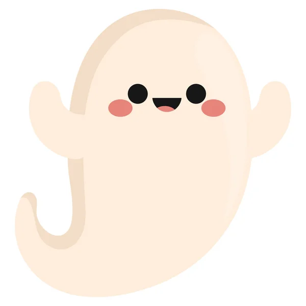 Happy Ghost Illustration Über Weiß — Stockvektor