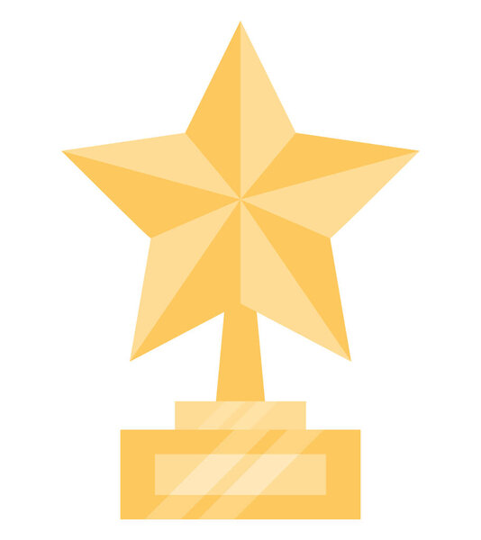 star trophy illustration over white
