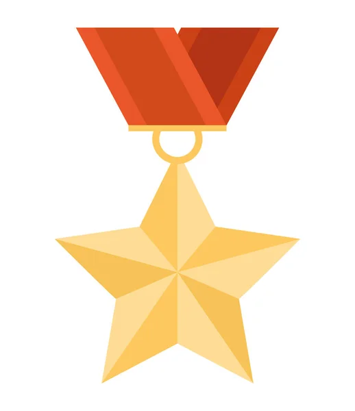 Diseño Medalla Estrella Sobre Blanco — Archivo Imágenes Vectoriales