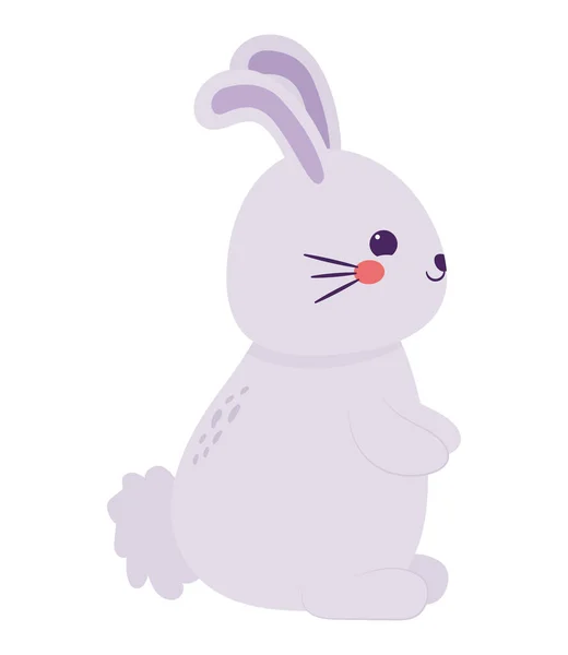 Cute Colorful Bunny White — Stock Vector