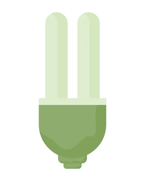 Зеленый Экономит Лампочку Над Белым — стоковый вектор