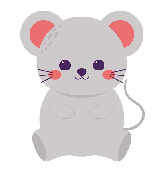 白い上にかわいいカラフルなマウス — ストックベクタ