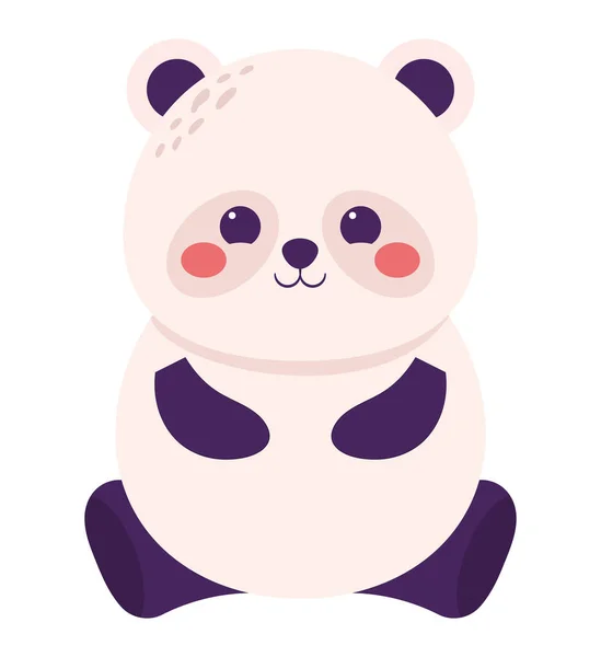 Carino Panda Colorato Bianco — Vettoriale Stock