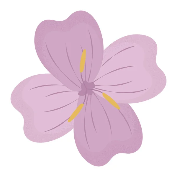 Фіолетовий Квітковий Дизайн Над Білим — стоковий вектор