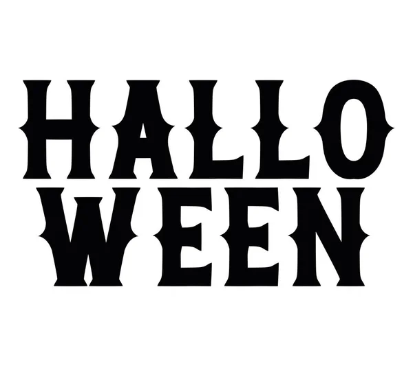 Czarny Halloween Tekst Nad Białym — Wektor stockowy