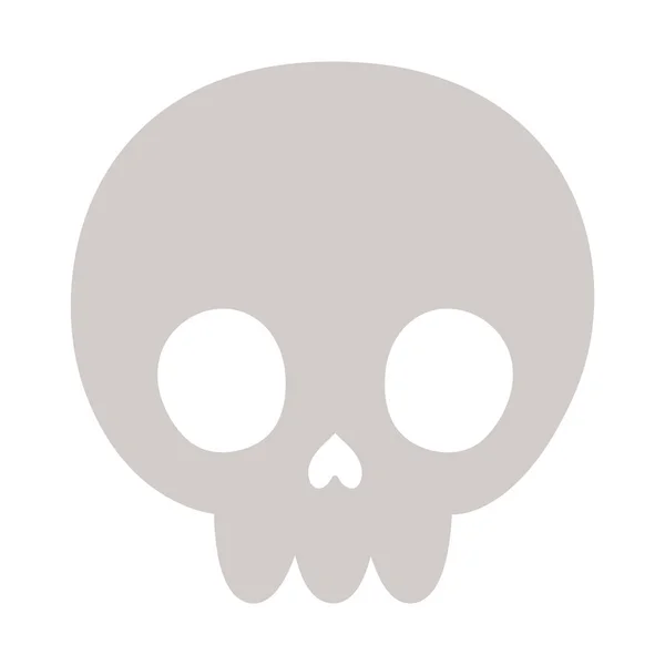 Human Skull Symbol White — Stock Vector