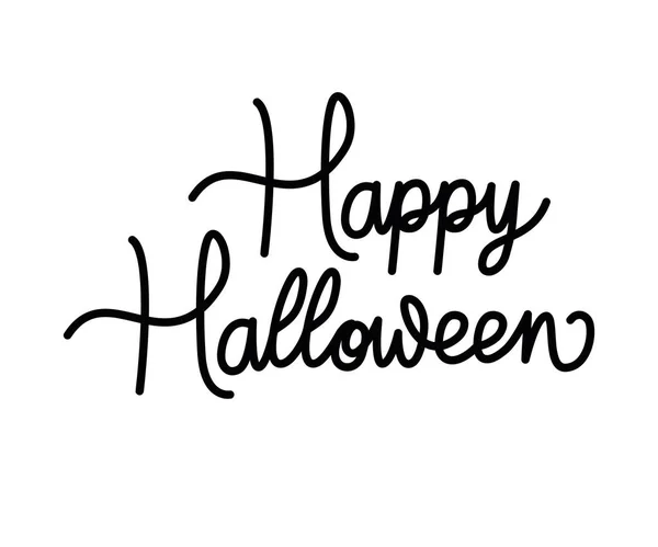 Szczęśliwy Halloween Kursywą Liter Nad Białym — Wektor stockowy
