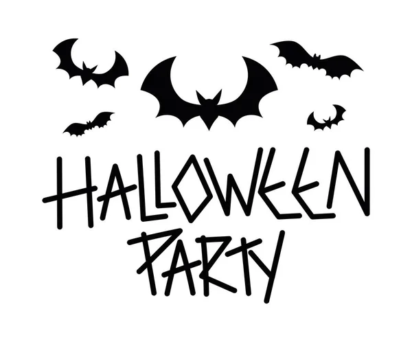 Halloween Party Brieven Met Vleermuizen — Stockvector