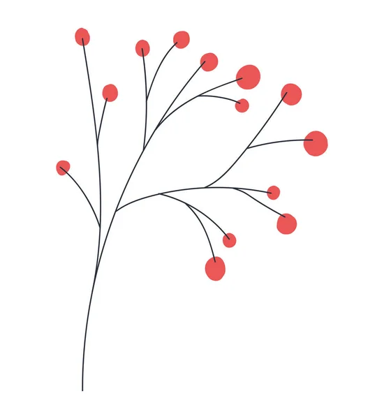 白の上に赤い果実が植えられ — ストックベクタ