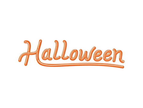 Orange Halloween Lettering White — Stock Vector