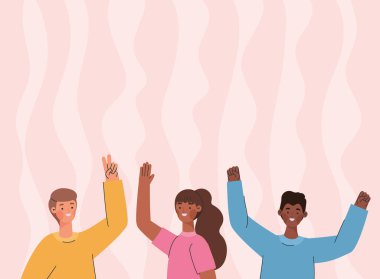 Gülümseyen mutlu insanlar posteri