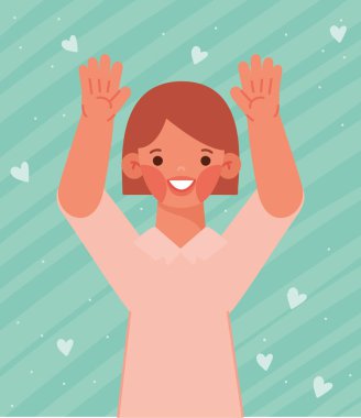 Heyecanlı ve kalbi olan kız posteri