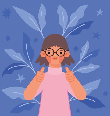 Bitkileri olan mutlu kız posteri