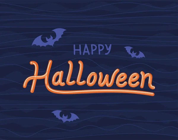 Invitación Feliz Halloween Con Murciélagos — Vector de stock