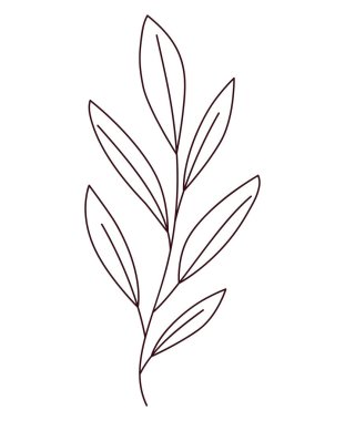 beyaz üzerine dal siluet tasarımı