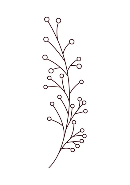 Illustration Silhouette Branche Sur Blanc — Image vectorielle