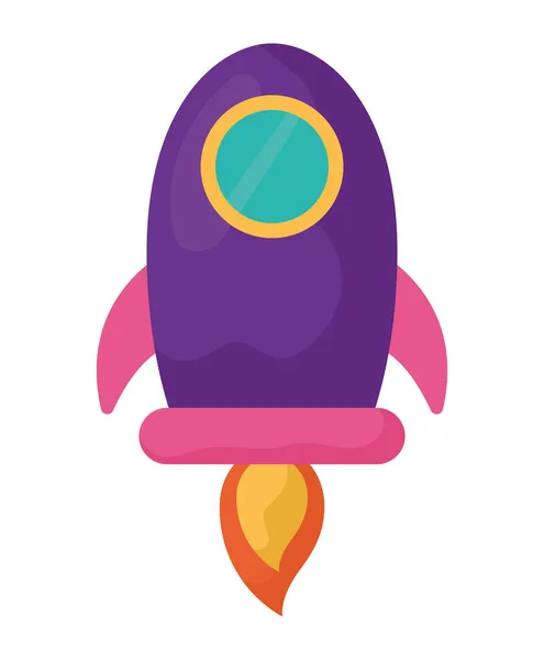 Purple Rocket Design White — Stock Vector