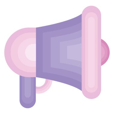 Mor megafon tasarımı beyaz üzerine