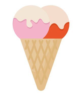 Dondurma üzerine koni üzerine beyaz.