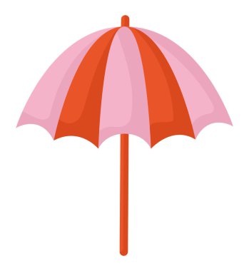 Beyazın üzerinde renkli plaj şemsiyesi