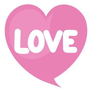 Beyaz harflerin üzerinde aşk yazılı konuşma balonu