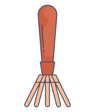 Beyaz yerine bahçe tırmığı tasarımı.