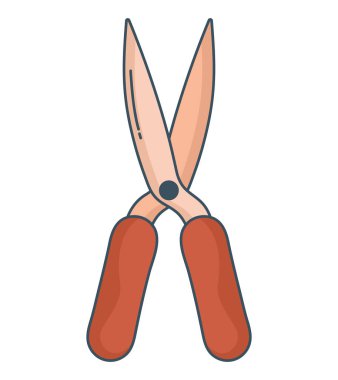 Bahçe makası beyaz üzerine dizayn