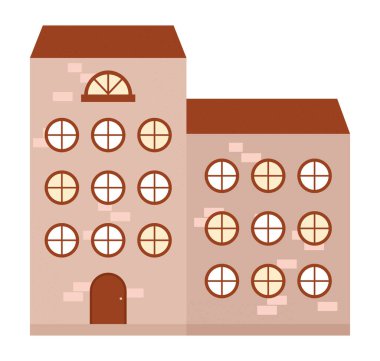 düz büyük bina simgesi izole edildi