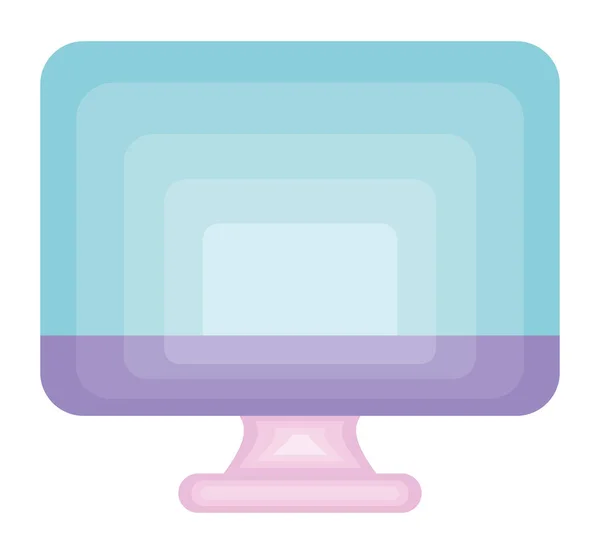 白の上に紫色のPcモニター — ストックベクタ