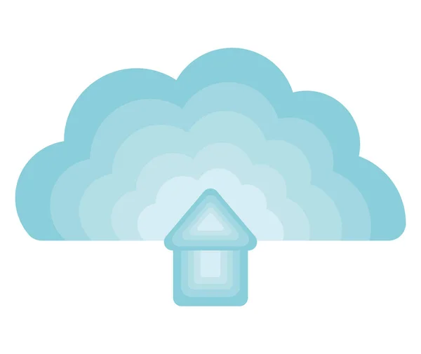 白いサーバー上の青い雲 — ストックベクタ