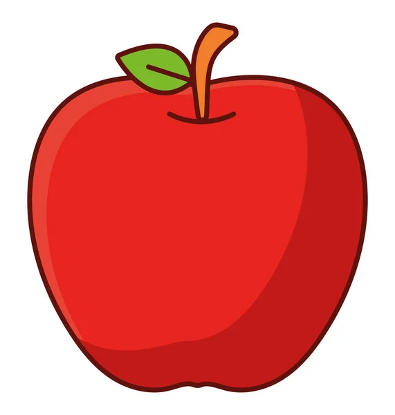 Röd Äppelikon Över Vit — Stock vektor