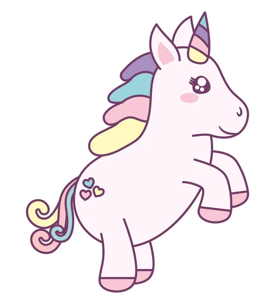 Baby Einhorn Illustration Über Weiß — Stockvektor