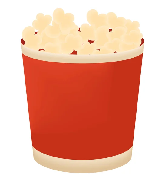 Palomitas Maíz Cubo Sobre Blanco — Vector de stock