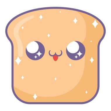 Beyaz yerine kawaii ekmek tasarımı