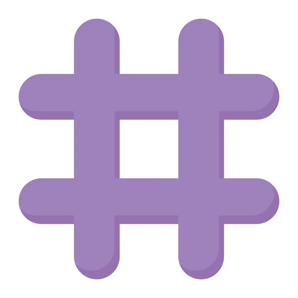 Icône Hashtag Violet Sur Blanc — Image vectorielle