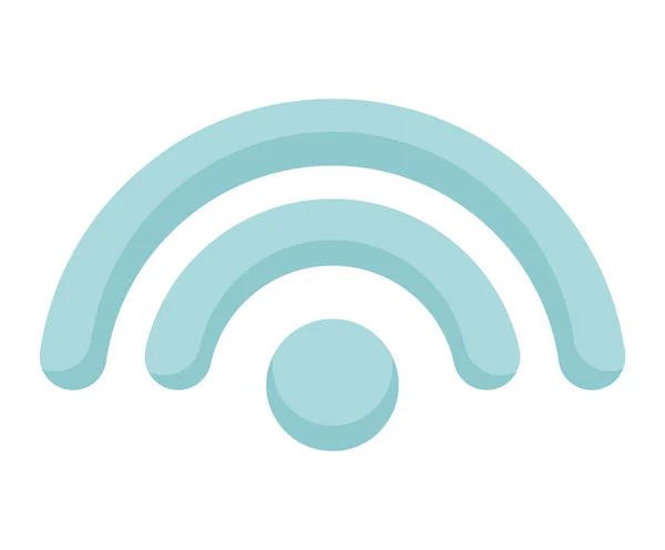 Niebieski Symbol Wifi Nad Białym — Wektor stockowy