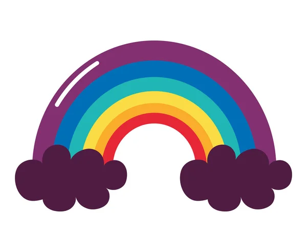 Colored Rainbow Design White — Stockvector