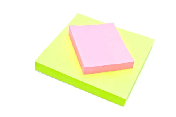 Two stack of sticky notes on white — Stock Photo, Image