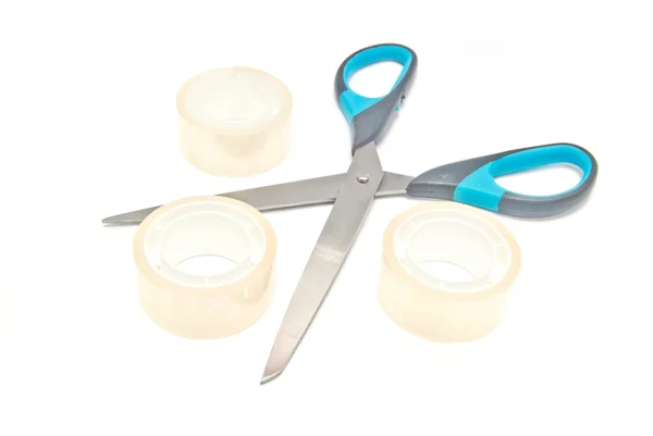 Scissors and scotch tape — Stock Photo, Image