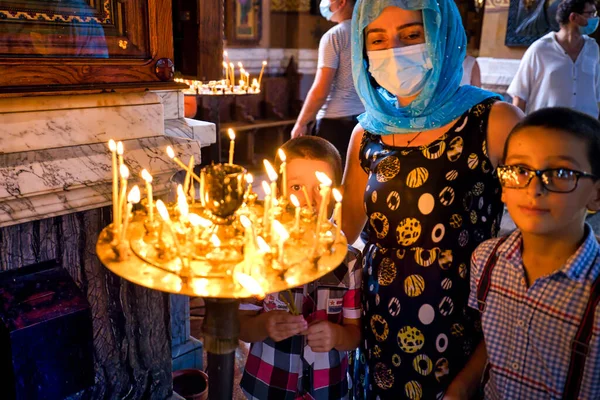 Das Innere Der Jungfräulichen Geburtskathedrale Der Heiligen Mutter Batumi Der — Stockfoto