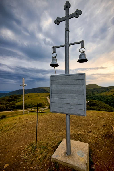 Famous Didgori Battle Monument Giant Swards Sculptures Soldiers Close Tbilisi — Stock Photo, Image