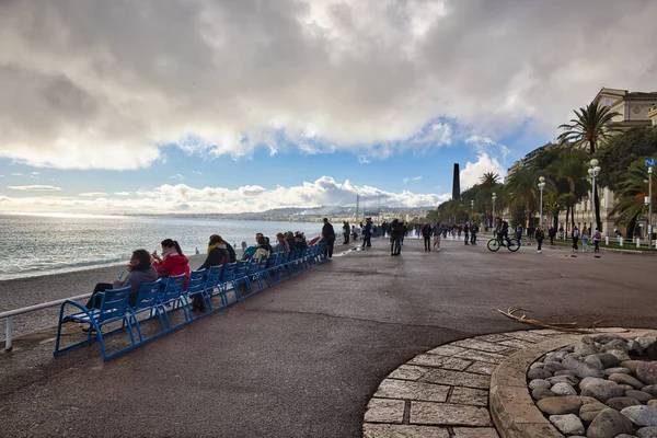 Strandpromenade Nizza Cote Azur Frankreich — Stockfoto